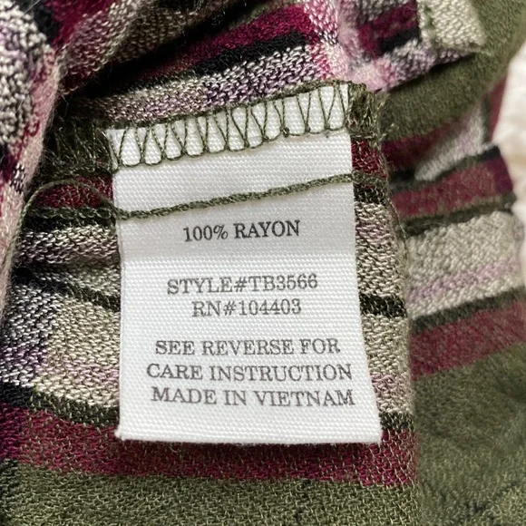 🎉HP🎉 Blue Pepper Day to Day Button Down Plaid Shirt 💗 Olive Cranberry White - Picture 14 of 14